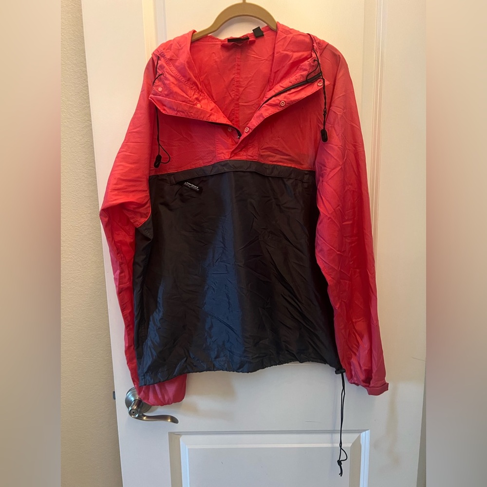 Patagonia Women's Anorak Quarter Zip Pink and Gray Windbreaker Jacket